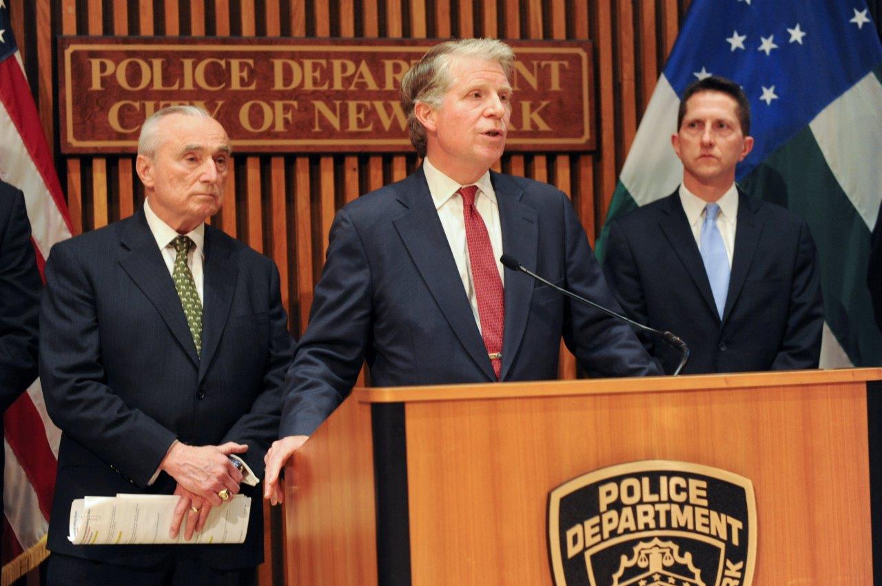 Chris Ryan at a press conference during his tenure at the Manhattan District Attorney's Office.